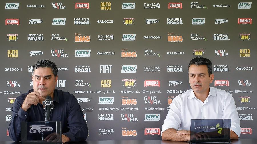 Sérgio Sette Câmara (à esquerda) e Rui Costa buscam novo treinador para o Atlético-MG - Bruno Cantini/Divulgação/Atlético-MG