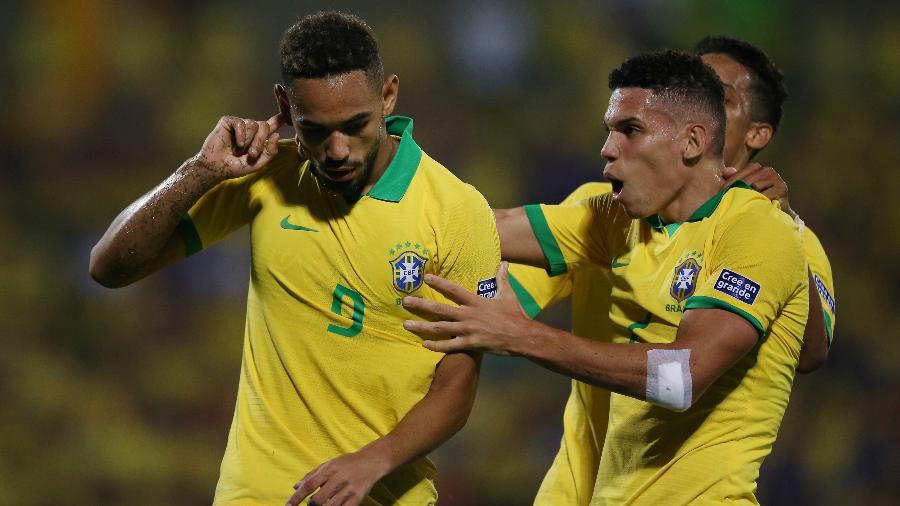 Pré-Olímpico: Matheus Cunha comemora seu gol na partida do Brasil contra a Argentina - REUTERS/Luisa Gonzalez