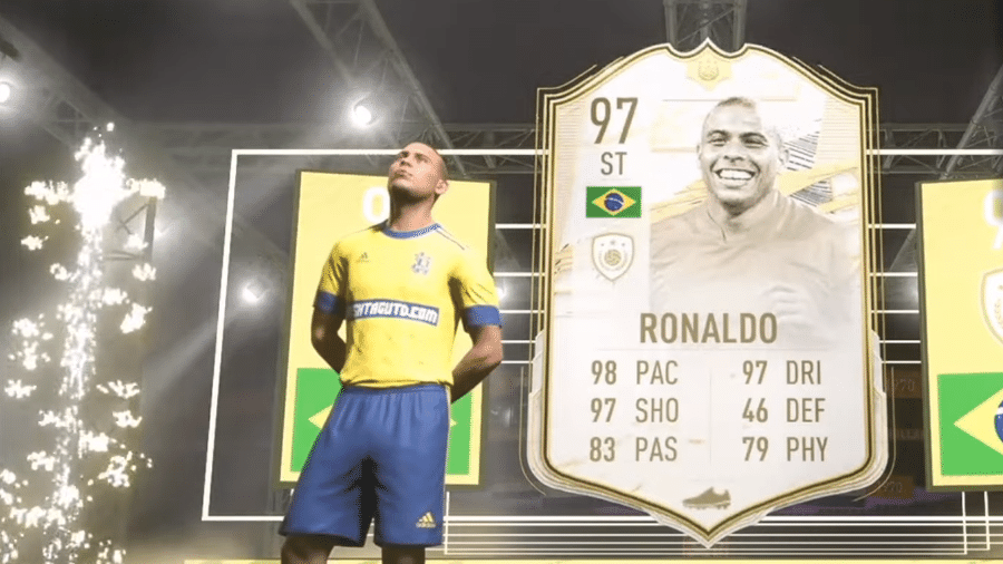 Carta de rating mais alto do Ronaldo Fenômeno no Fifa 21 está sendo vendida de forma ilegal  - Reprodução/Youtube