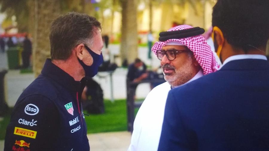 Xeique do Bahrein foi flagrado pela Netflix pedindo para chefe da Red Bull vencer a Mercedes - Reprodução/Netflix