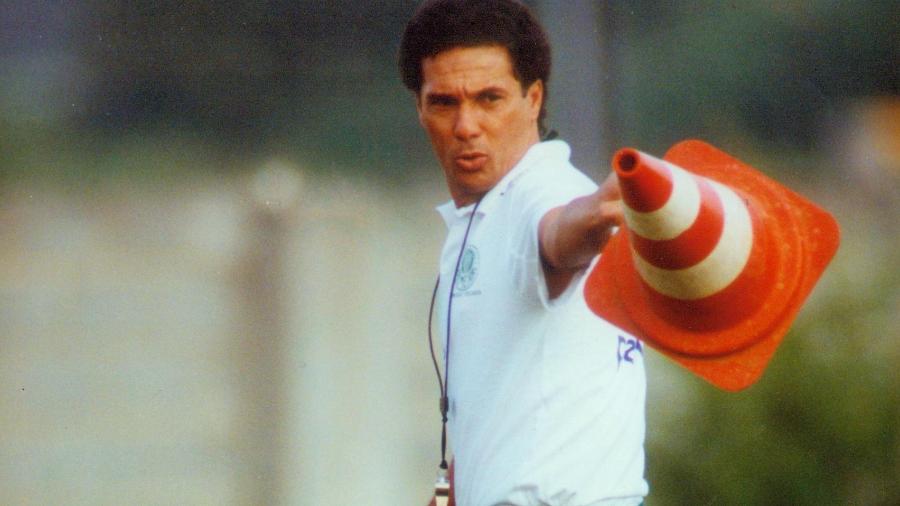 Vanderlei Luxemburgo orienta treino do Palmeiras em abril de 1993 Vanderlei Luxemburgo orienta treino do Palmeiras em abril de 1993