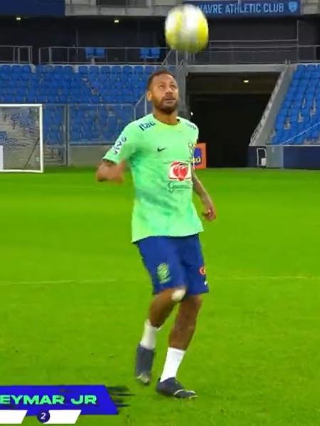 Neymar participa de desafio no Domingão, apresentado por Luciano Huck - Reprodução TV Globo