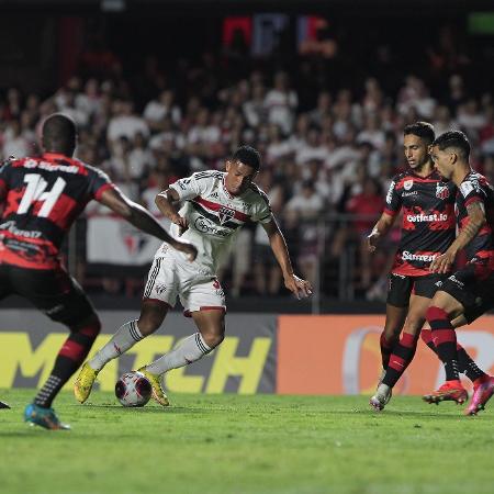 Marcos Paulo, jogador do São Paulo, em ação contra o Ituano, pelo Paulista - Rubens Chiri/São Paulo