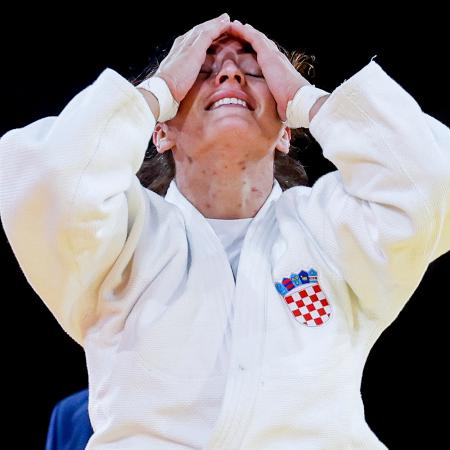 Barbara Matic, judoca da Croácia, durante luta nas Olimpíadas de Paris-2024