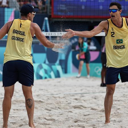 André e George foram eliminados pelos alemães Ehlers/Wicler nas oitavas do vôlei de praia das Olimpíadas de Paris