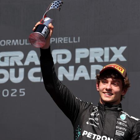 Andrea Kimi Antonelli comemora seu primeiro pódio na F1, no GP do Canadá Andrea Kimi Antonelli comemora seu primeiro pódio na F1, no GP do Canadá
