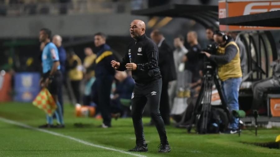 Jorge Sampaoli, técnico do Santos, durante clássico contra o Palmeiras - Ivan Storti/Santos FC