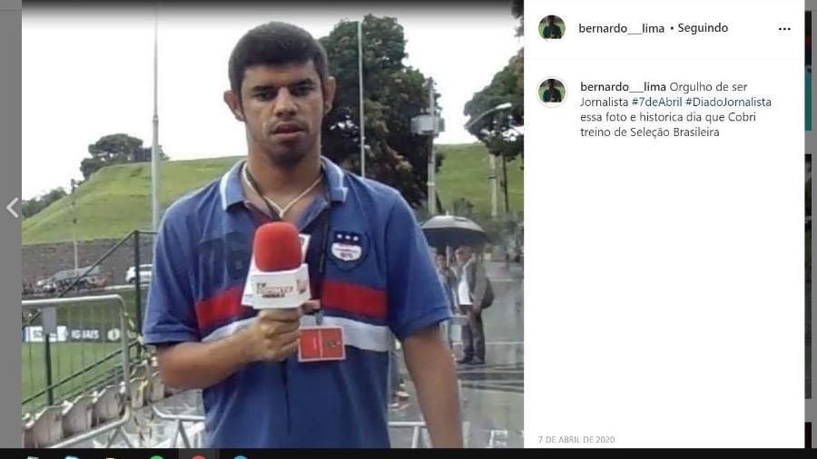 Bernardo Lima, jornalista de Minas Gerais, admitiu ter forjado credencial de associação de cronistas - Reprodução