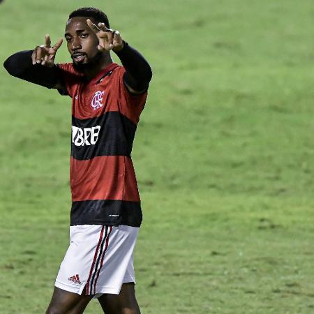 Gerson comemora gol pelo Flamengo contra o Madureira - Thiago Ribeiro/AGIF