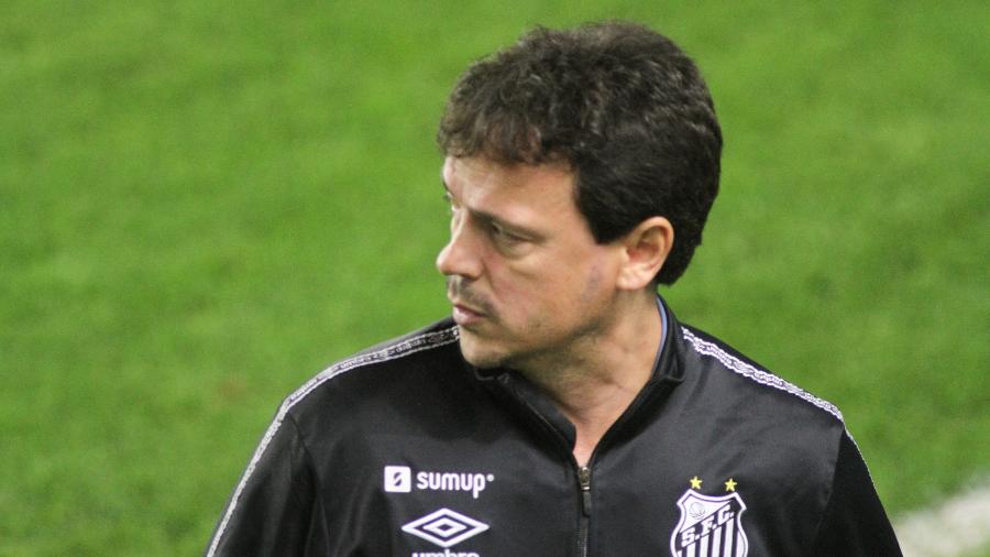 Fernando Diniz durante partida do Santos contra a Juazeirense, pela ida das oitavas da Copa do Brasil 2021. - Fernanda Luz/AGIF