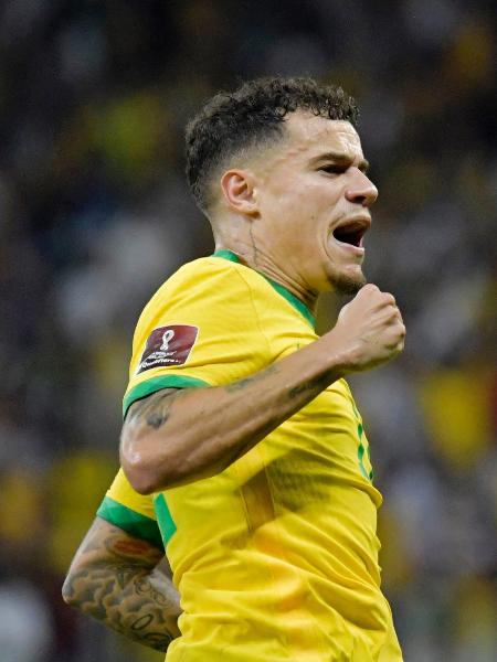 Philippe Coutinho comemora gol marcado pelo Brasil contra o Paraguai - Washington Alves/Reuters