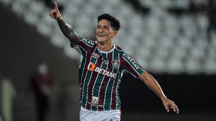 Cano, do Fluminense, comemora gol contra o Olimpia, pela Libertadores - Thiago Ribeiro/AGIF