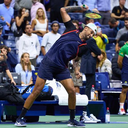 Nick Kyrgios destrói raquete após derrota no US Open - Diego Souto/Quality Sport Images/Getty Images