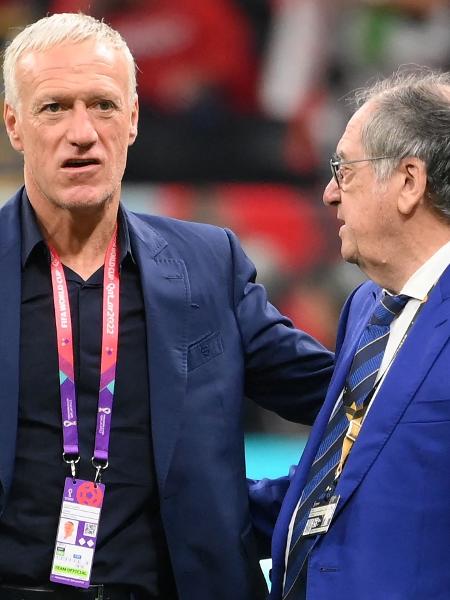 Didier Deschamps, técnico da França, e Noël Le Graët, presidente da Federação Francesa. - FRANCK FIFE/AFP