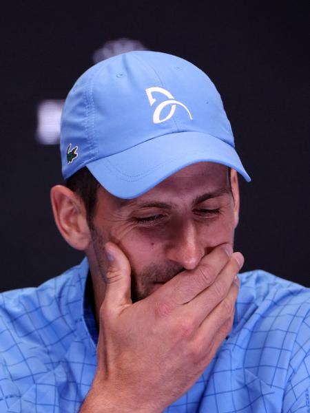 Novak Djokovic dá coletiva durante o Australian Open de 2023 - Reuters