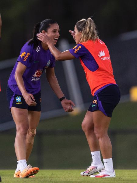 Treino da seleção brasileira feminina em Brisbane, na Austrália, para a Copa do Mundo feminina