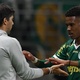 Estevão e Abel Ferreira em jogo do Palmeiras contra o Liverpool-URU pela Copa Libertadores