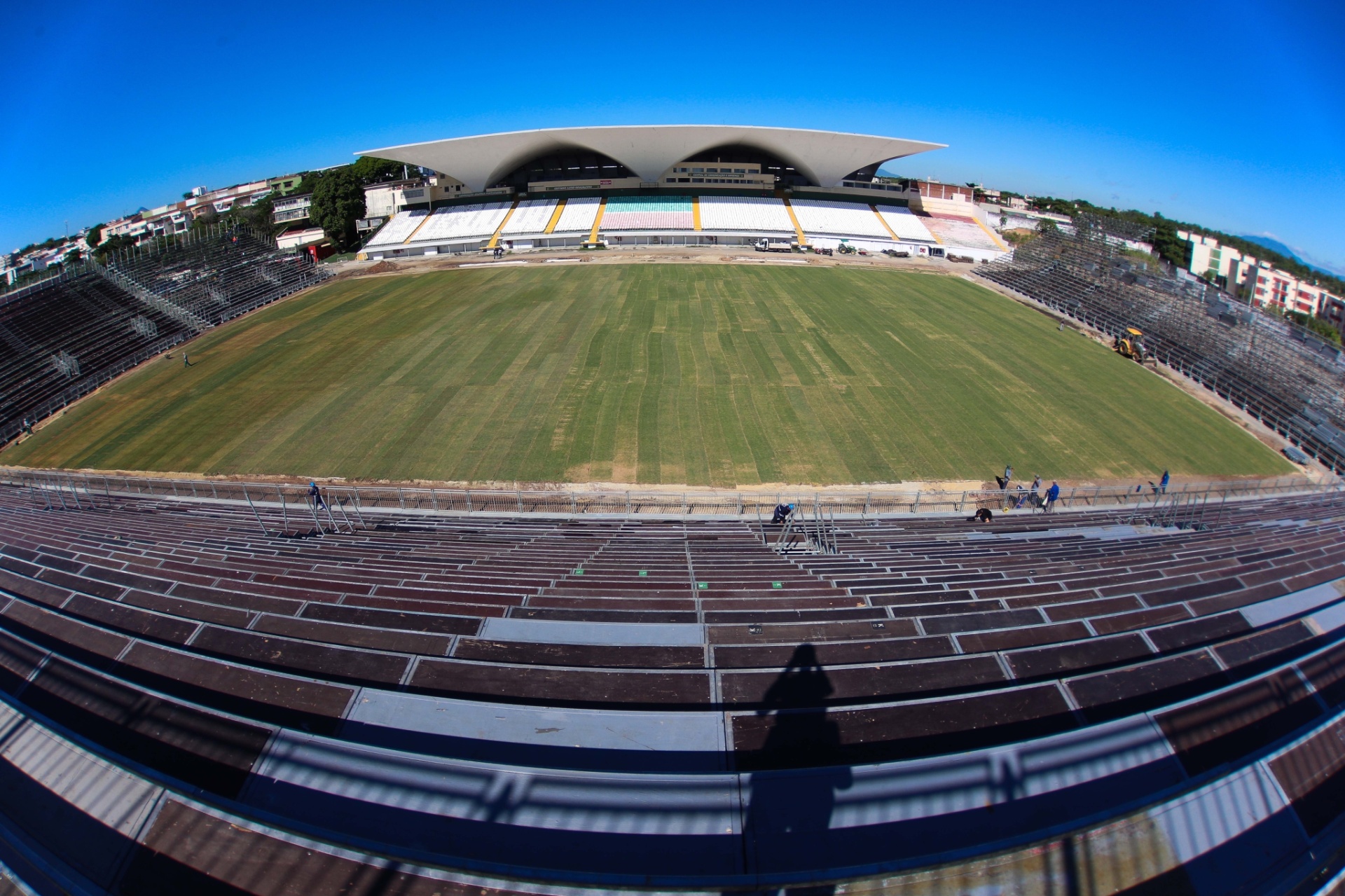 O Flamengo realiza obras da Arena da Ilha para a estreia no dia 8 de março - Gilvan de Souza/ Flamengo