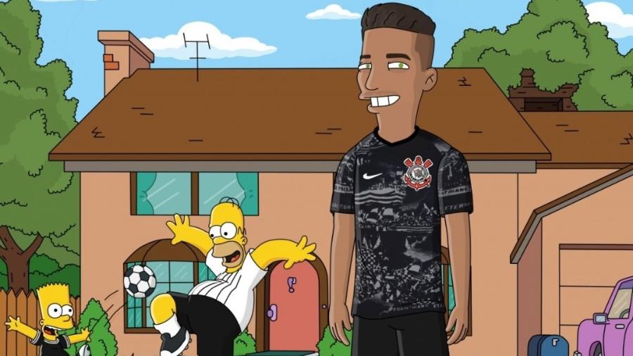 O jogador do Corinthians Pedrinho virou personagem do desenho Os Simpsons em publicação no Instagram - Reprodução/Instagram/@simpsture