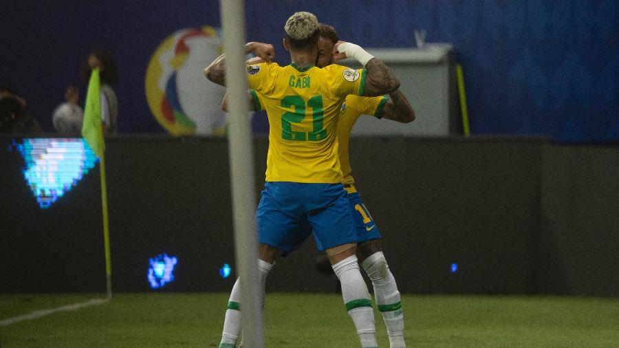 Gabigol comemora gol pela seleção brasileira - Lucas Figueiredo/CBF