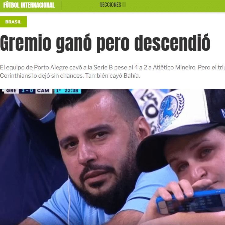 Web não perdoa rebaixamento do Grêmio para Série B; veja os