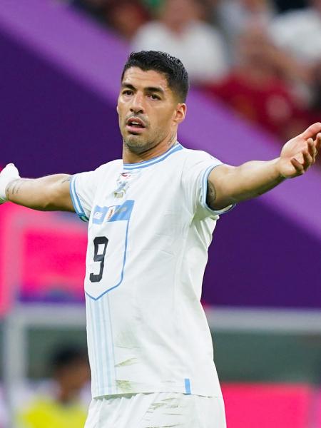 Luis Suárez, do Uruguai, durante a partida contra Portugal pela Copa do Mundo. - Jam Media/Getty Images