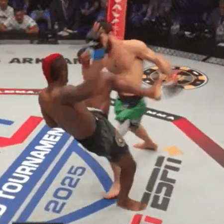 Gadzhi Rabadanov não deu qualquer chance para Marc Diakiese na co-luta principal do PFL 3 - Reprodução/X