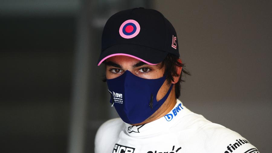 Terceiro colocado no treino classificatório, Lance Stroll aparece de máscara após definição do grid  - Mark Thompson/Getty Images