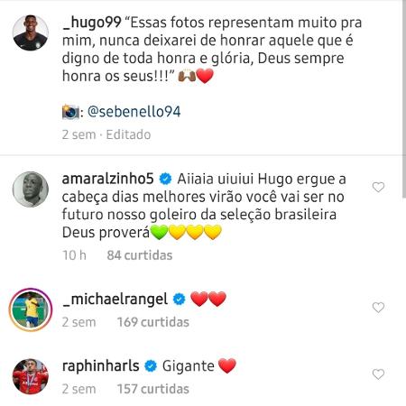 Amaral apoia Hugo após falha em derrota do Fla para o São Paulo - Reprodução/Instagram