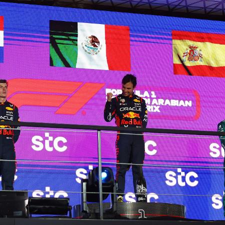 Verstappen, Pérez e Alonso sobem no pódio do GP da Arábia Saudita de Fórmula 1 - RULA ROUHANA/REUTERS