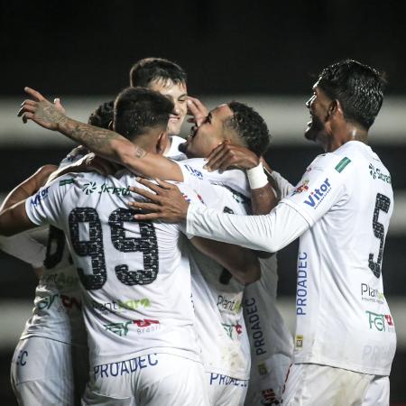 Jogadores do Operário-PR celebram o gol diante do Avaí na Série B