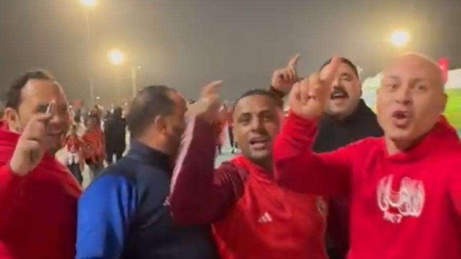 Torcedores do Al Ahly durante a Copa Intercontinental, em Doha, no Qatar Torcedores do Al Ahly durante a Copa Intercontinental, em Doha, no Qatar