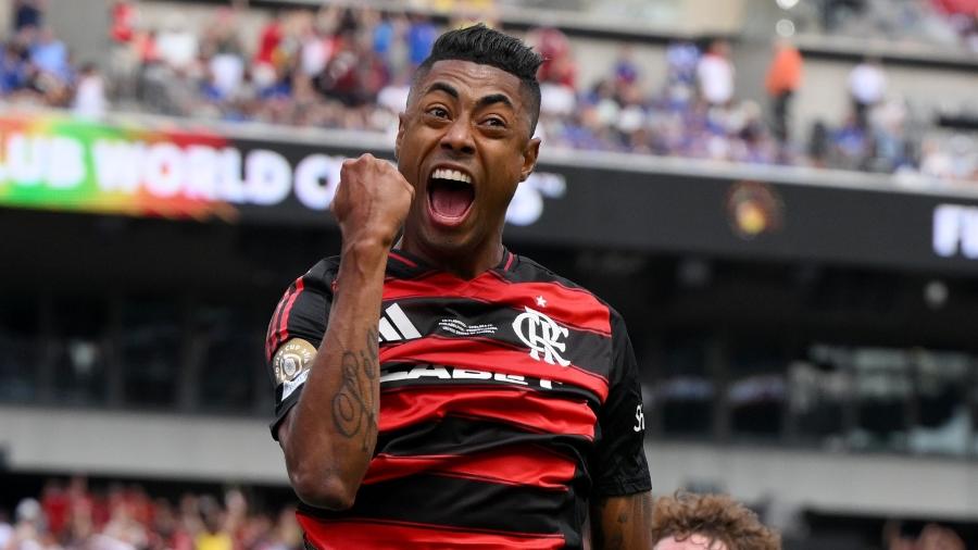 Bruno Henrique comemora gol marcado pelo Flamengo contra o Chelsea no Mundial Bruno Henrique comemora gol marcado pelo Flamengo contra o Chelsea no Mundial