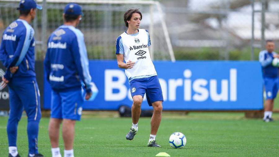 Pedro Geromel durante treino do Grêmio - Lucas Uebel/Gremio FBPA