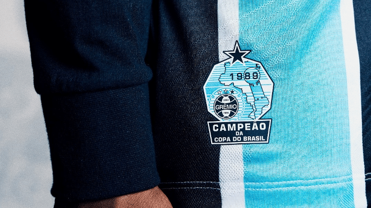 Detalhe da nova camisa do Grêmio tem referência ao título da Copa do Brasil de 1989