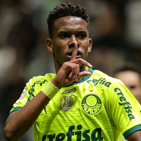 Estêvão, do Palmeiras, provoca torcedores do Atlético-MG após marcar em jogo do Campeonato Brasileiro