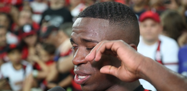 Vinícius Junior chorou em sua última partida pelo Flamengo no Maracanã - Gilvan de Souza/Flamengo