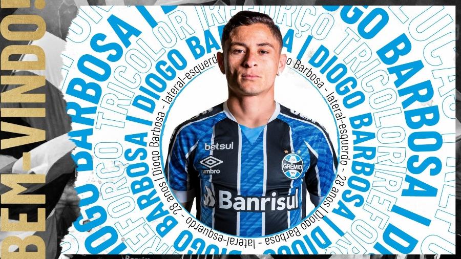 Grêmio anuncia chegada de Diogo Barbosa - Reprodução/Twitter