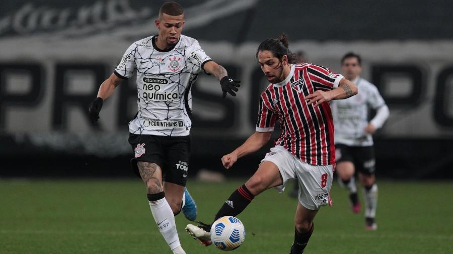 Benítez em ação pelo São Paulo em duelo contra o Corinthians - Rubens Chiri / saopaulofc.net