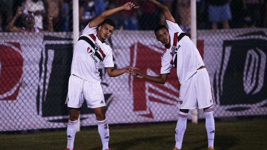 Maioli comemora seu gol marcado pelo São Paulo diante do Vasco, nas oitavas de final da Copa SP - Ettore Chiereguini/AGIF