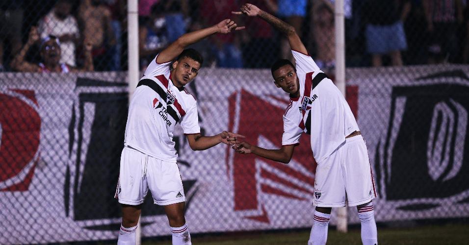 Maioli comemora seu gol marcado pelo São Paulo diante do Vasco, nas oitavas de final da Copa SP