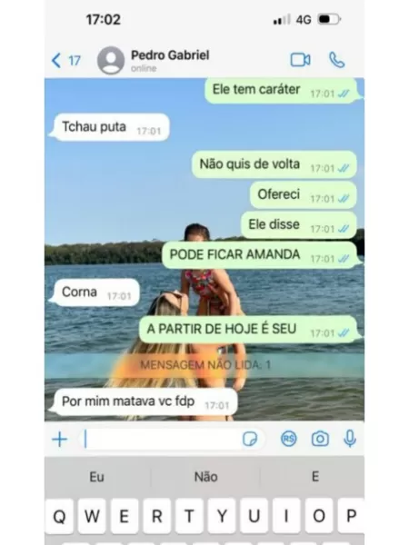 Pedrinho x Amanda: print de redes sociais. "Por mim matava vc fdp" - Reprodução - Reprodução