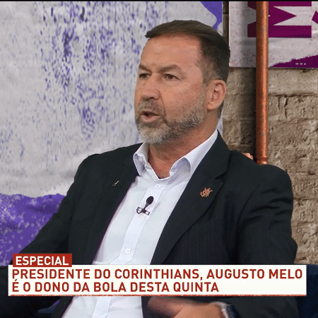 Presidente do Corinthians Augusto Melo em entrevista ao programa Os Donos da Bola
