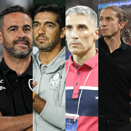 Os quatro primeiros colocados do Brasileirão terão confrontos diretos nas dez últimas rodadas - Montagem/ Thiago Ribeiro/Agif, Vinicius Nunes/Ag. Estado, Lucas Emanuel/Agif, Wagner Meier/Getty Images