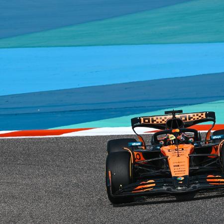 Oscar Piastri, da McLaren, durante o treino livre do GP do Bahrein Oscar Piastri, da McLaren, durante o treino livre do GP do Bahrein