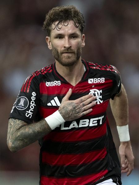 Léo Pereira comemora seu gol pelo Flamengo contra o Deportivo Táchira, pela Libertadores Léo Pereira comemora seu gol pelo Flamengo contra o Deportivo Táchira, pela Libertadores