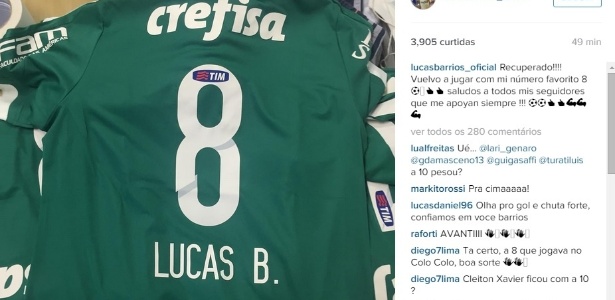 Lucas Barrios postou a foto de sua nova camisa em sua conta no Instagram - Reprodução/Instagram