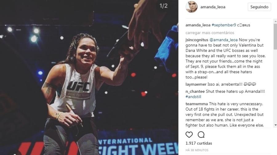 Amanda Nunes faz post sugerindo retorno ao UFC após cancelamento de luta  - Reprodução/Instagram