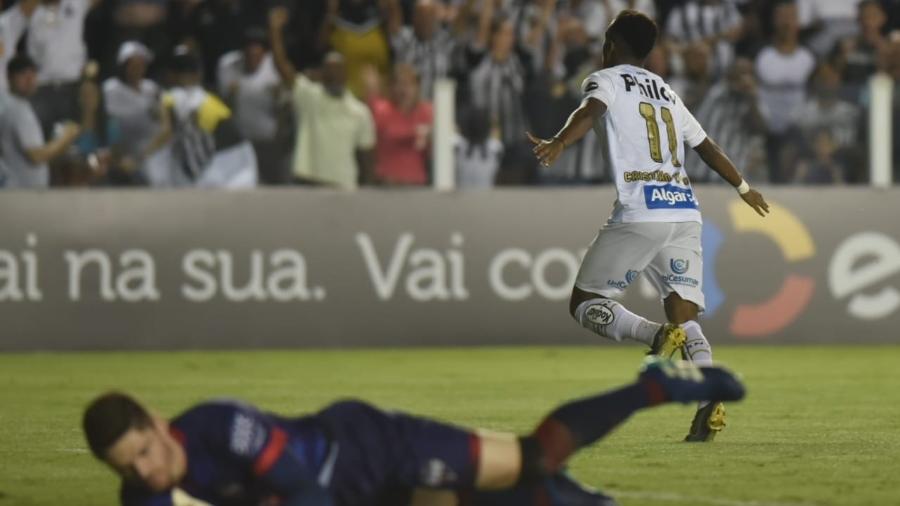 Rodrygo comemora gol do Santos contra o Atlético-GO - Ivan Storti | Santos FC