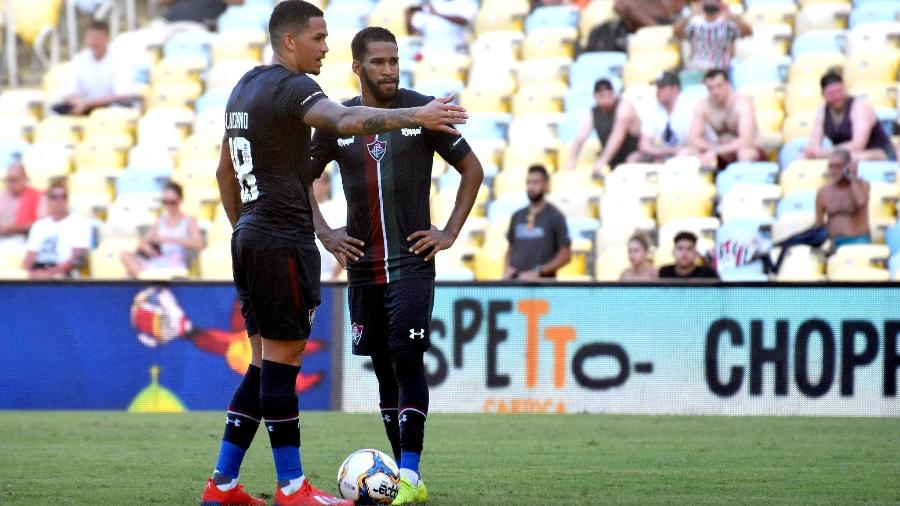 Everaldo (dir) está no Corinthians e Luciano (esq) pediu para não completar o sétimo jogo pelo Fluminense - MAILSON SANTANA/FLUMINENSE FC